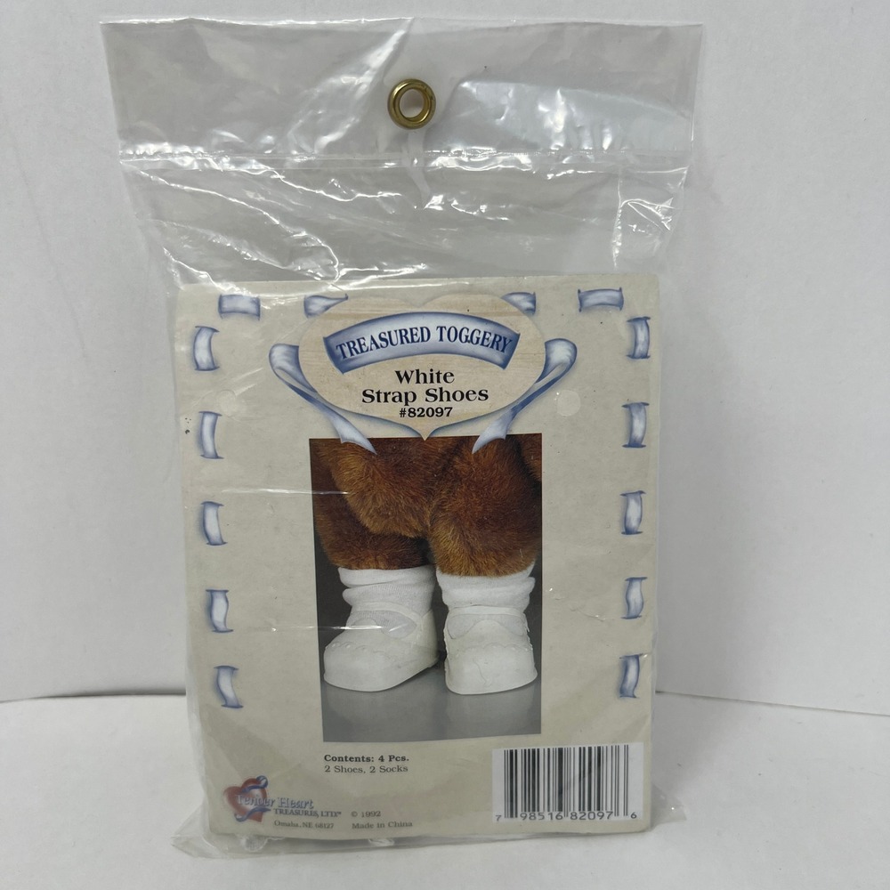 Treasured Toggery Bear Shoes Socks White Strap 1992 Vintage Accessory Set 82097